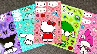 [🖤paper diy💜] Kuromi Cute Outfit Sticker Book 🎀 My Melody Cinnamoroll | Paper DIY ASMR