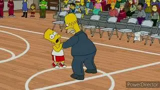 The Simpsons (1989) - Homer Strangles Bart With A Towel During Bart's Basketball Game