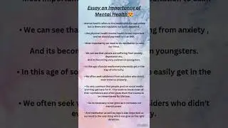 Essay on Importance of Mental Health😍....#education #english #essay #trending