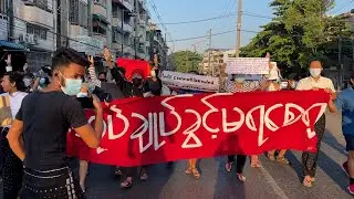 Youth stage flash anti-coup protest in Yangon