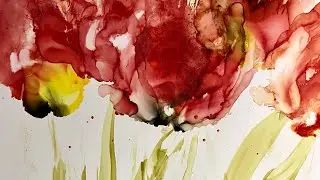 Loose Poppy Painting in Alcohol Ink
