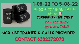 100% ACCURACY COMMODITY LAST WEEK PERFORMANCE 01-08-22 TO 05-08-22