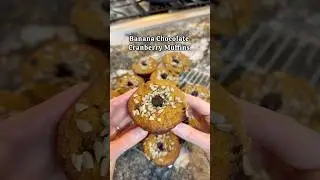 Banana chocolate Cranberry Muffins✨ #foodshorts #muffins #recipeshorts #dessertrecipe #easyrecipe