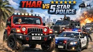 Mahindra Thar mein Michael 🔥 GTA 5 5 Star Police Chase