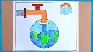 Jal Hi Jeevan Hai Drawing | How to Draw Save Water Save Life Drawing | Save Water Drawing