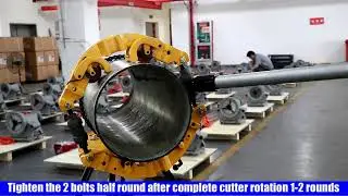 C&middot;Cutting H14S Manual Pipe Cutter Cutting on 12 Inch Steel Pipe