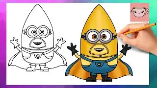 How To Draw Mega Minion Gus from Despicable Me 4 | Cute Easy Step By Step Drawing Tutorial