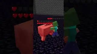 Zombie vs Hoglin Mob Battle in Minecraft