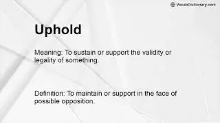 Uphold Meaning