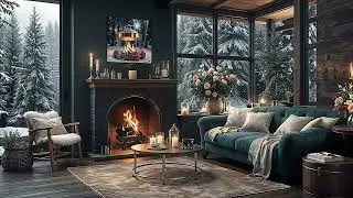 Cozy Fireplace Winter Ambience Snow Quiet Cello