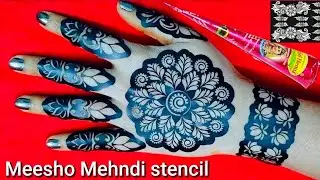 Tried Reusable mehndi sticker first time look what happened🤭/how to use mehndi stencil#mehndistencil