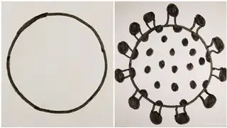 Corona virus drawing.