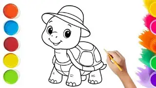 Turtle 🐢 Coloring For Kids || Satisfying And Coloring 