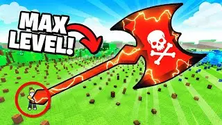 Обновление топора до максимального уровня! Рубим деревья в Roblox