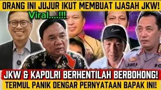 GEGER😱 ORANG INI AKUI PEMBUAT IJASAH PALSU JKW.!! TERMUL KEPANIKAN BINGUNG⁉️