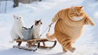 Cat Family Fishing and Cooking a Garlic Feast! 🐱🔥 #cat #cooking