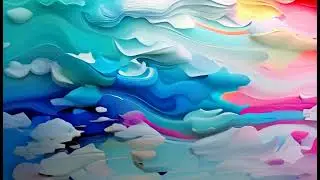 Cartoon Cloud Abstract background | Free motion graphics clouds overlay | Ai oil painted clouds