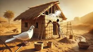 A farmer and a pigeon a house 🏡.  Realistic action story.  #ai.    #video