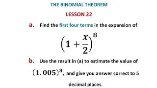 (a+b)^8 Binomial approximation| Pascal's triangle and binomial expansion #alevelmathspaper1