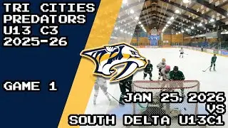 Tri City Predators | U13 C3 | 2025-2026 | Jan 16, 2026 |  South Delta MHA F U13 C1 | Game 1 | Cam B