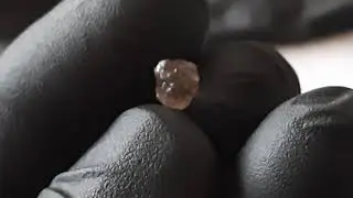 Rough diamond from first European alluvial diamond deposit in Macedonia, Balkans