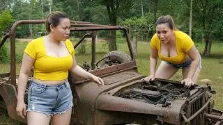 Genius Girl&rsquo;s Challenge Restoring a 1975 Jeep Scrap Car Engine from Junk to Powe