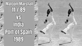 Malcom Marshall BBM 11 for 89 (6 for 55 & 5 for 34) vs India at Port of Spain 3rd Test, 1989
