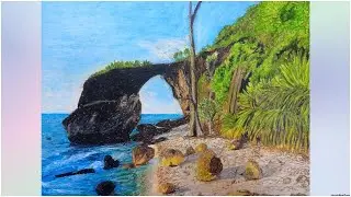 Drawing one of the most unique place in Andaman Islands, India Using Oil Pastel.