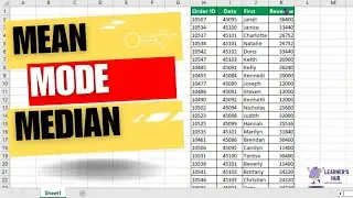 How to find mean , mode , median and much more in excel | LEARNER'S HUB |