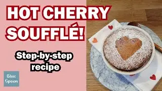 Hot cherry souffl&eacute; | Delicious cherry dessert perfect for Valentine's Day or a romantic dinner!