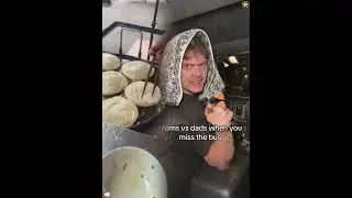 Moms vs dads when you miss the bus #skit #comedy #viral #funny #fyp #relatable #humor