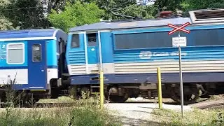 Železničn&iacute; přejezd (v&yacute;stražn&eacute; kř&iacute;že) Hos&iacute;n [2] - 8.8.2023 / Czech Railroad Crossing