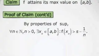 The Extreme Value Theorem for Continuous Functions