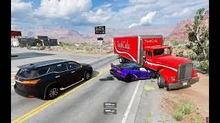 Realistic Highway Car Crashes #beamngdrive
