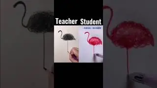 TEACHER VS STUDENT drawing  challenge  #drawing #art #9 #shorts