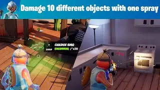 Fortnite วิธีทำ Damage 10 different objects with one spray of the Charge SMG Week 10