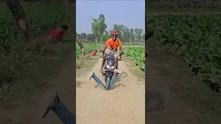 Bike stolen while people are walking on the road.