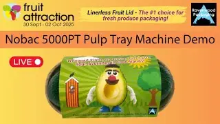 Nobac 5000PT Pulp Tray Machine Demo LIVE at Fruit Attraction 2025