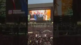 Real reaction #WWE #SummerSlam crowd had to #TripleH with #DonaldTrump