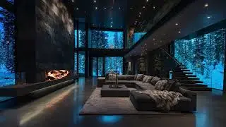 Winter Wind and Crackling Fireplace Sounds for Deep Sleep, Stress Relief and Cozy Night Relaxation