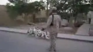 Drill sergeant in Iraq drilling ducks and geese