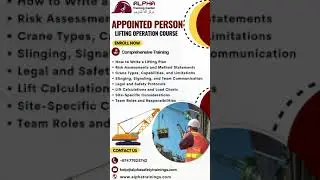 Appointed Person   Lifting Operation Course