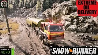 Extreme Oil Tank Delivery with Azov 64131 &ndash; SnowRunner Black River Mission!