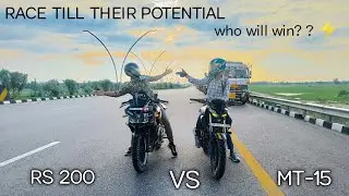 Bajaj pulsar rs 200 bs6 vs Yamaha mt-15 bs6 | highway battle | top end race #comparison #topendrace