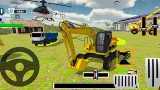 Road Builder Construction Simulator- #58 Heavy Excavator Crane Loading Dump Truck - Android GamePlay
