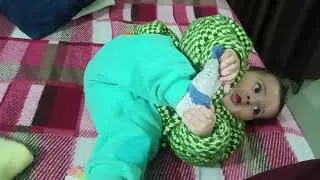 With favourite toy