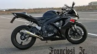 SUZUKI GSX-R 750 2007 ARROW TITANIUM PRO-RACING EXHAUST - START UP, SOUND, REVS & ACCELERATIONS