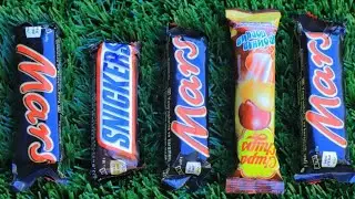 ASMR Most Popular Candys some lots of colorful rainbow lollipop candy unpacking chokolate eat