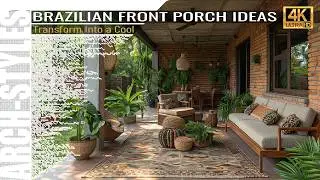 TRANSFORM BRAZILIAN FRONT PORCH: Modern Industrial meets Rustic with Lush Garden for Summer Oasis