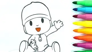 COLOREANDO A POCOYO Y SUS AMIGOS CON ROTULADORES. Colorea a Pocoyo. Video para niños/ DIVER+
